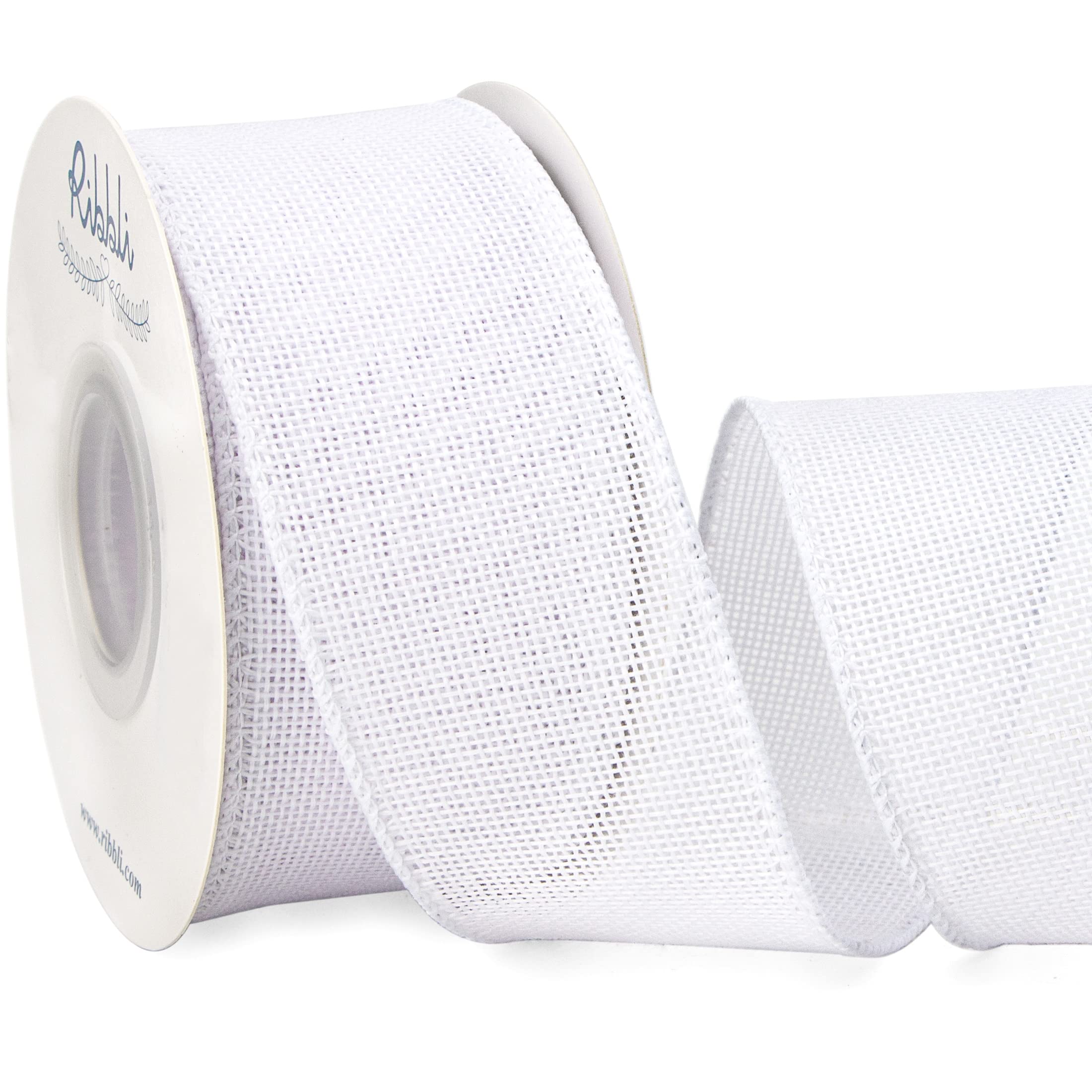 Amazon.com: Ribbli White Wired Ribbon,2 Inch x Continuous 10 Yard